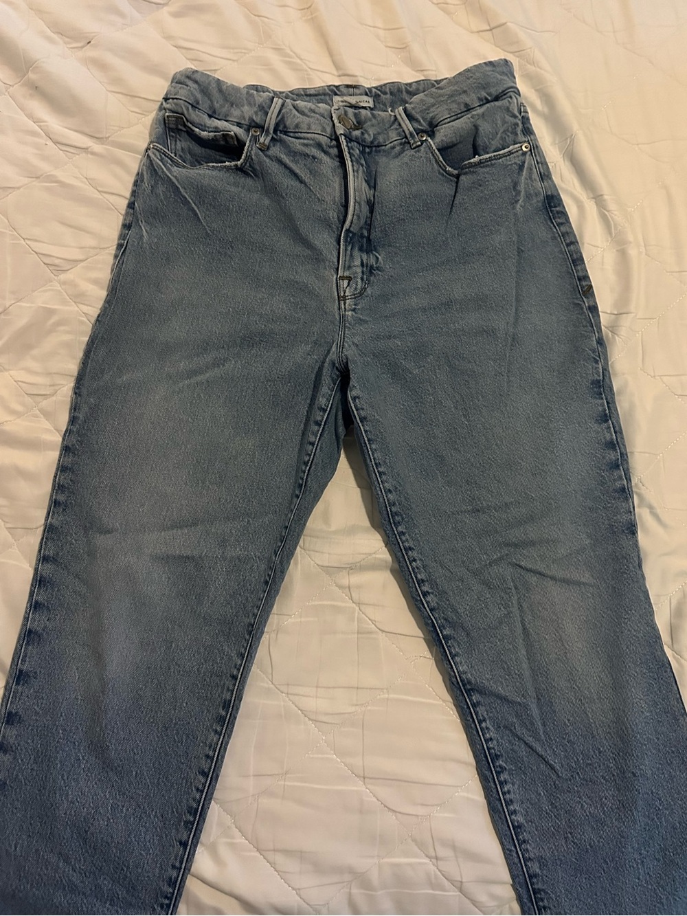Good American Boyfriend Jeans in Washed Blue-Gray